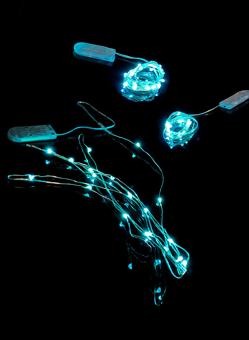 7ft Long 20 Blue Mini Lights String, Set of 6 Decor Jamali Garden