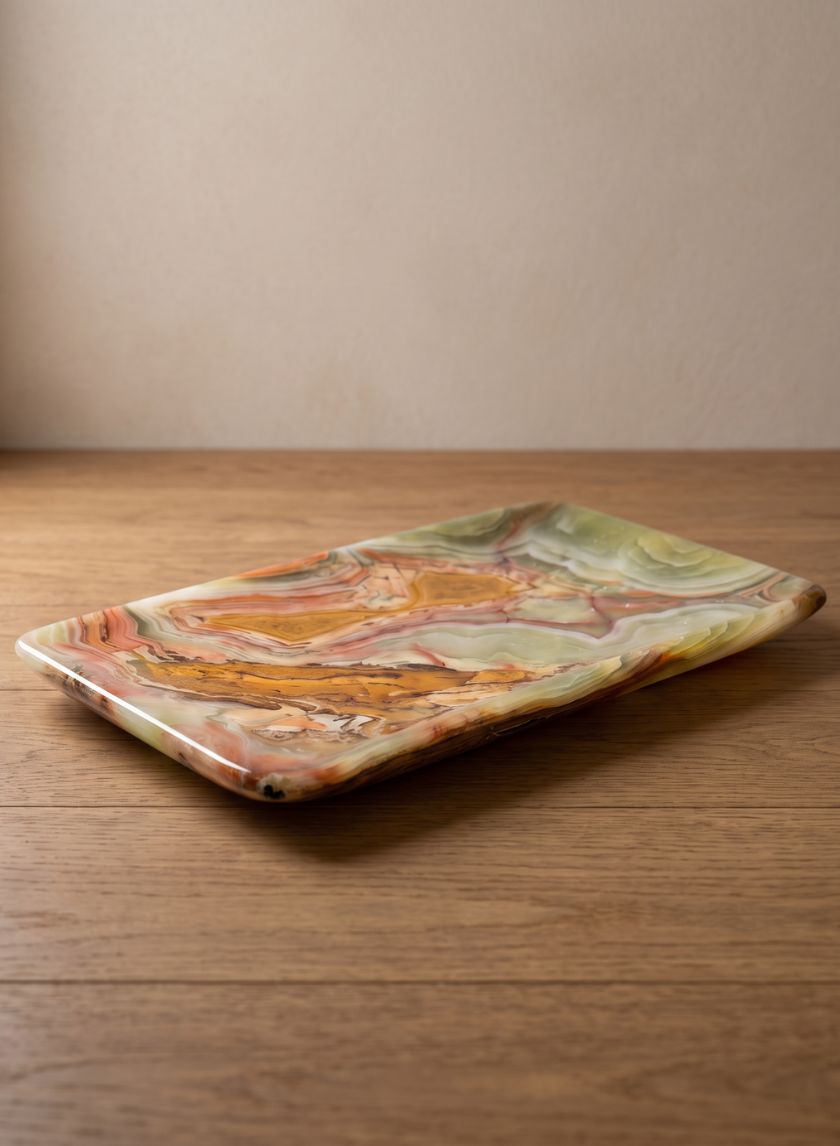 Balochistan Green Onyx Decorative Tray
