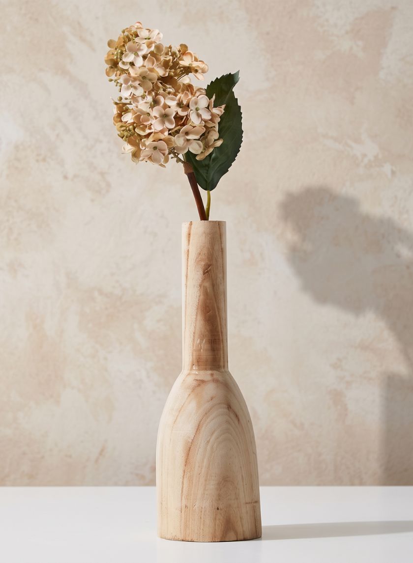 14.5in Tall Paulownia Wood Bottle Vase, Set of 2 Decor Jamali Garden