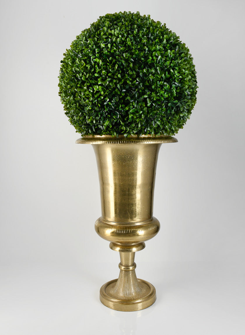 Old Gold Batiste Aluminum Urn Decor Jamali Garden