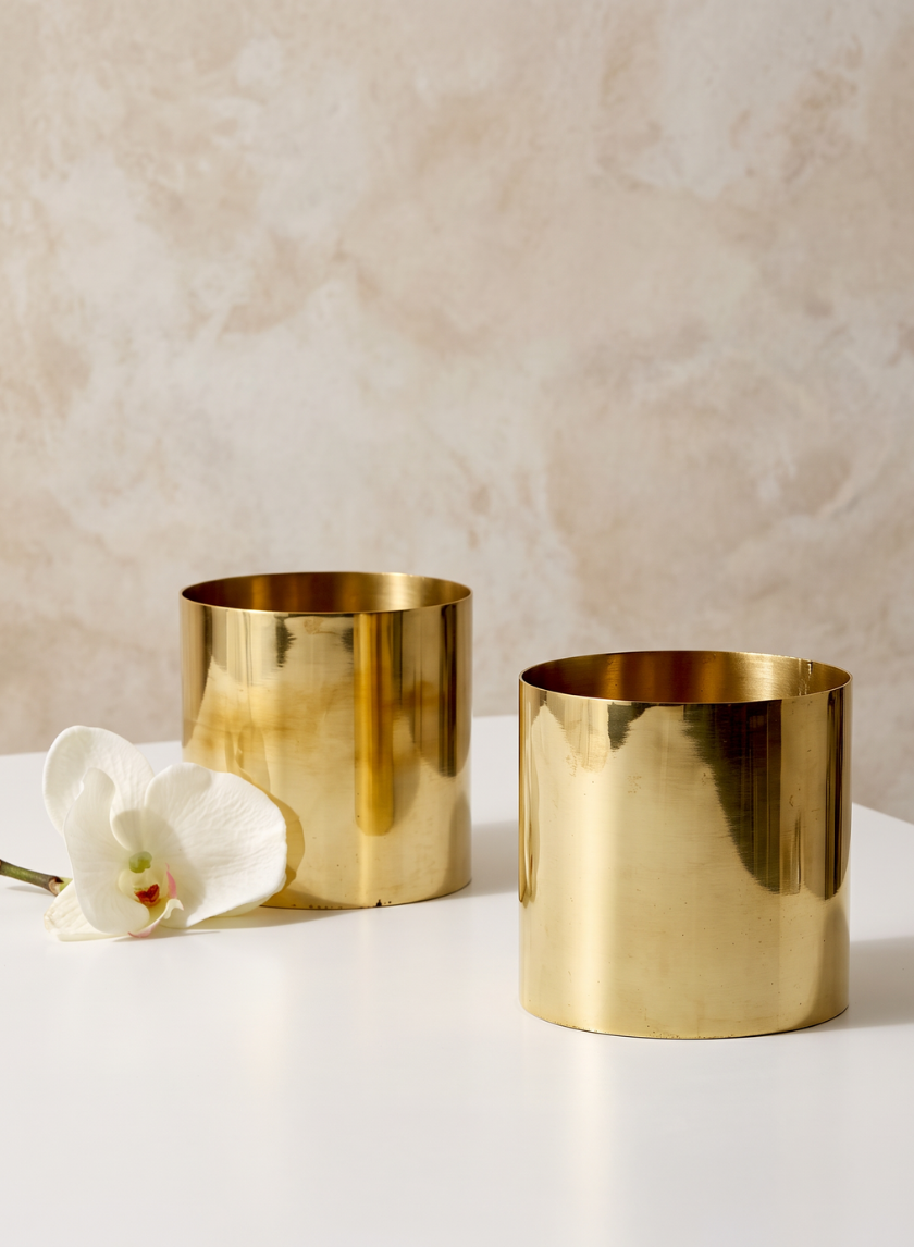 4in Tall Stainless Steel Cylinder Vase Decor Jamali Garden
