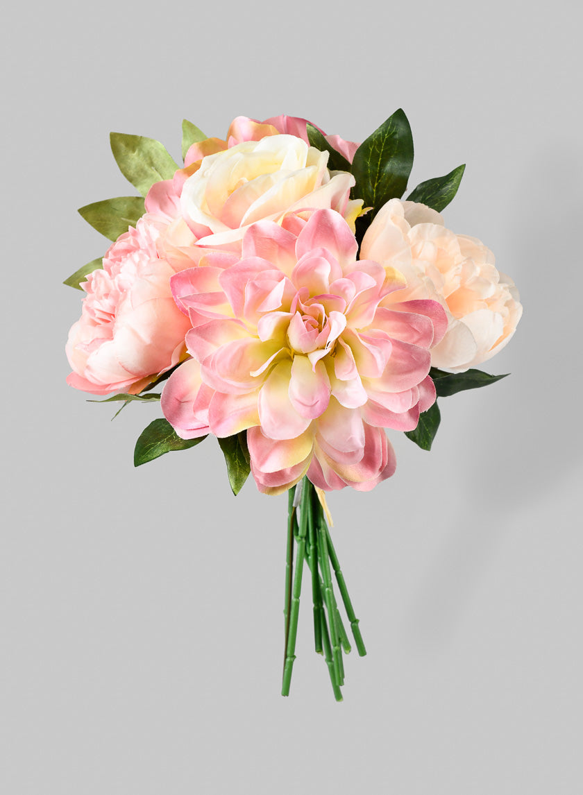 thumbnail image 2 of Angel Isabella Artificial Peony & Rose Bouquet – Shades Of Pink And Ivory (8 Stems, Made In USA) 2 of 6