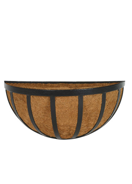 20in Long Black Hanging Wall Planter With Coco Liner Decor Jamali Garden