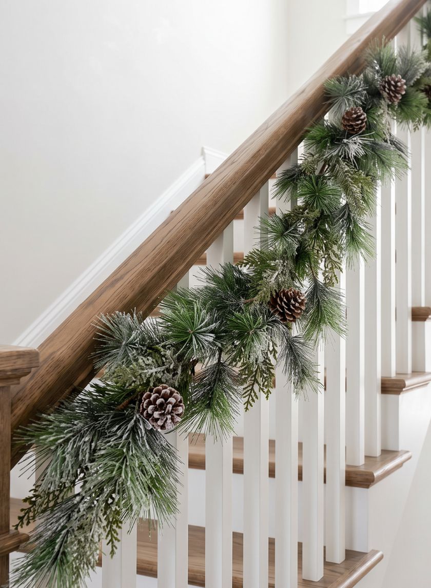 5ft Long Snowy Mixed Evergreens Garland With Pine Cones, Case of 2 Decor Jamali Garden