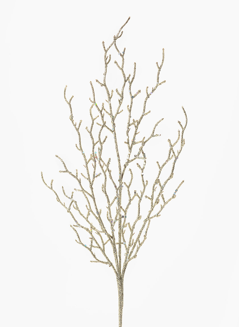 26in Long Iridescent Glitter Coral Branch, Case of 12 Decor Jamali Garden