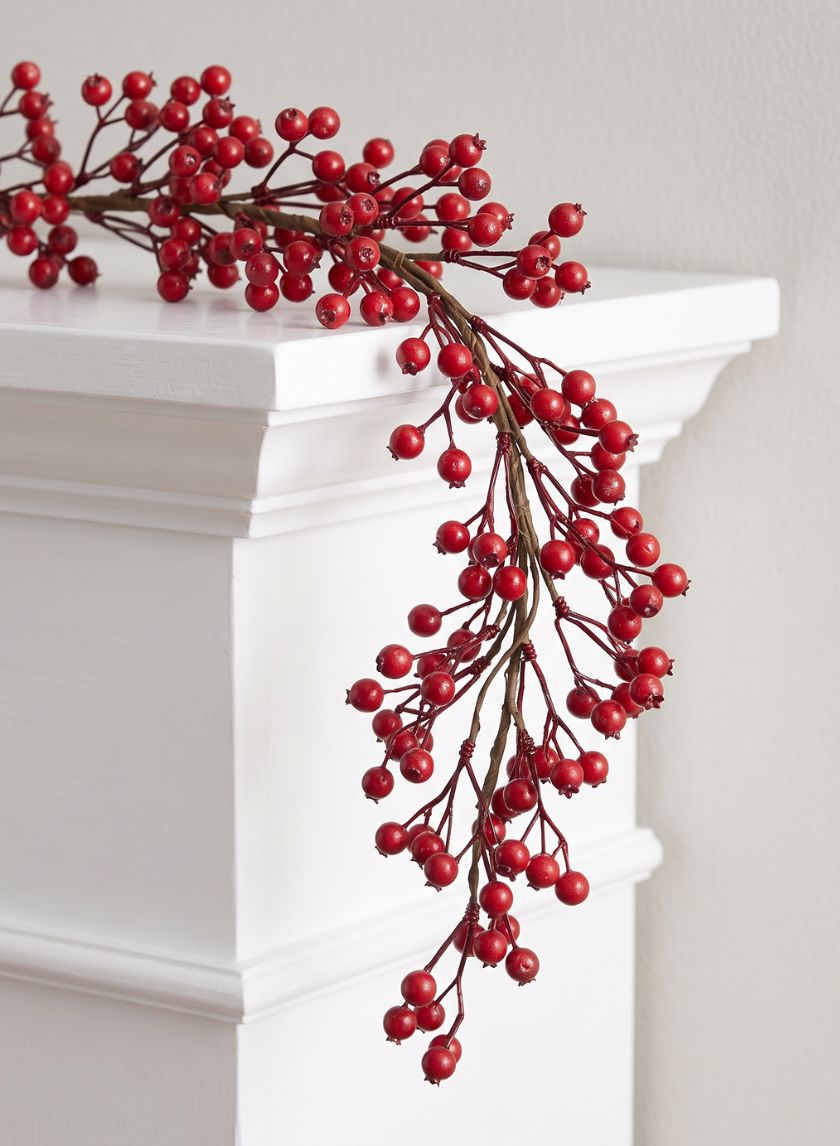 60.5in Long Red Berry & Pomegranate Garland, Case of 4 Decor Jamali Garden