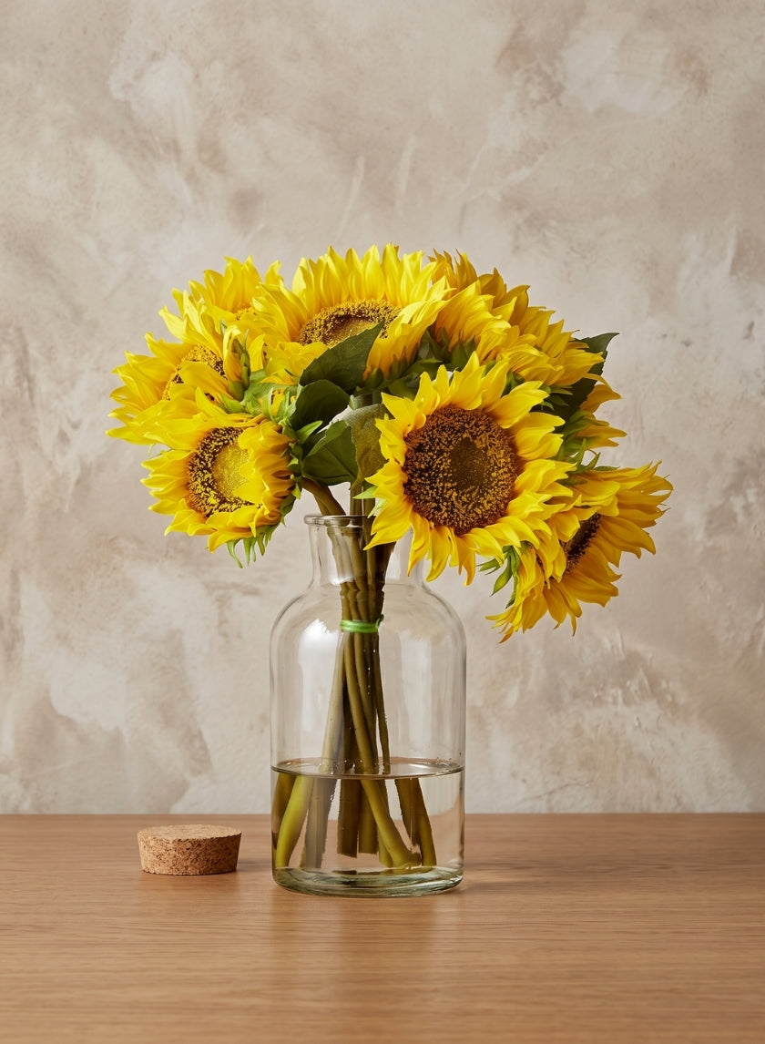 8in Tall Glass Bottle With Cork Decor Jamali Garden