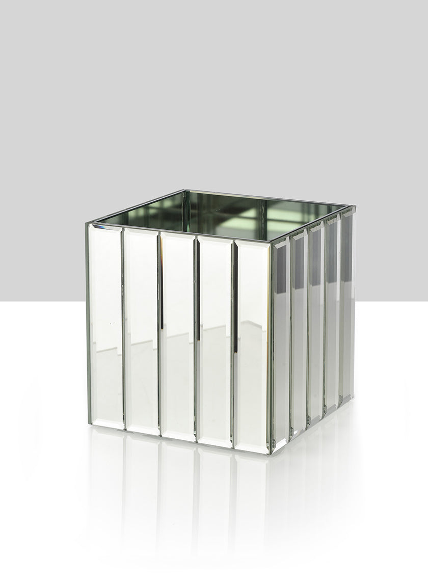 Mirror Strips Cube Glass Vases Decor Jamali Garden