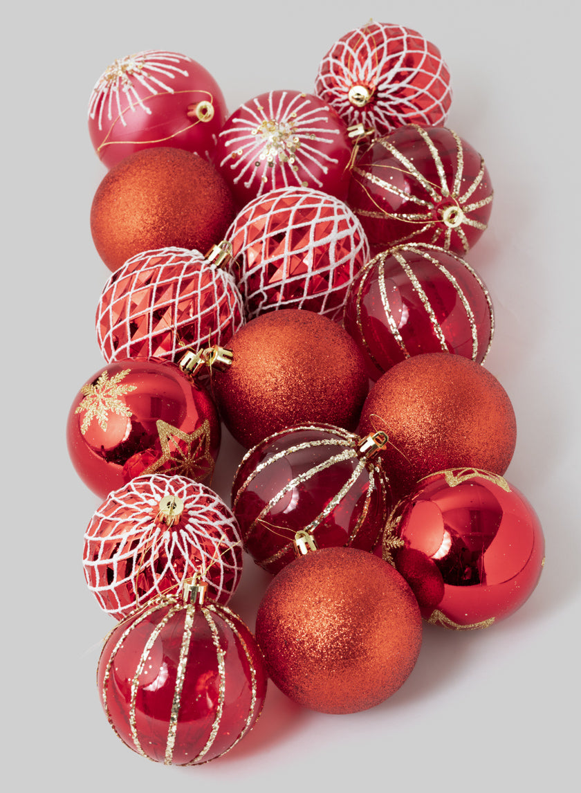 3in Round Red Luxe Ornament Collection Decor Jamali Garden