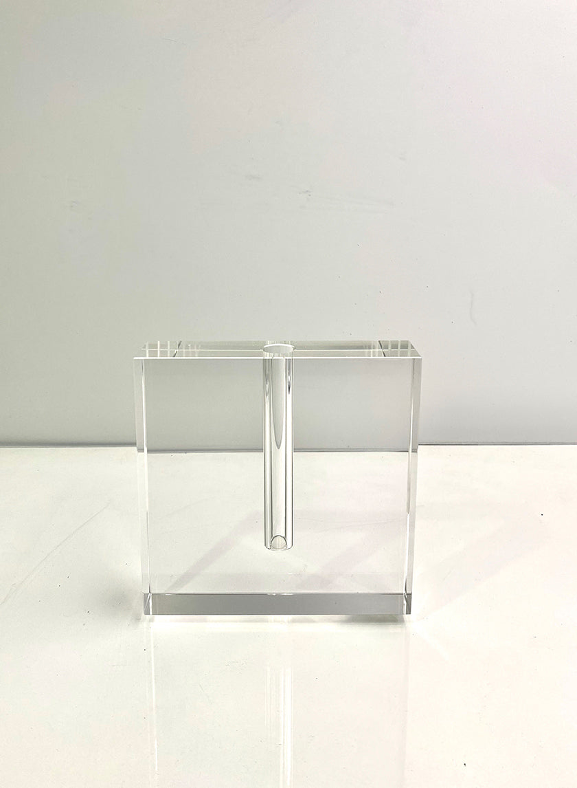 Space Modern Square Crystal Glass Vase Decor Jamali Garden