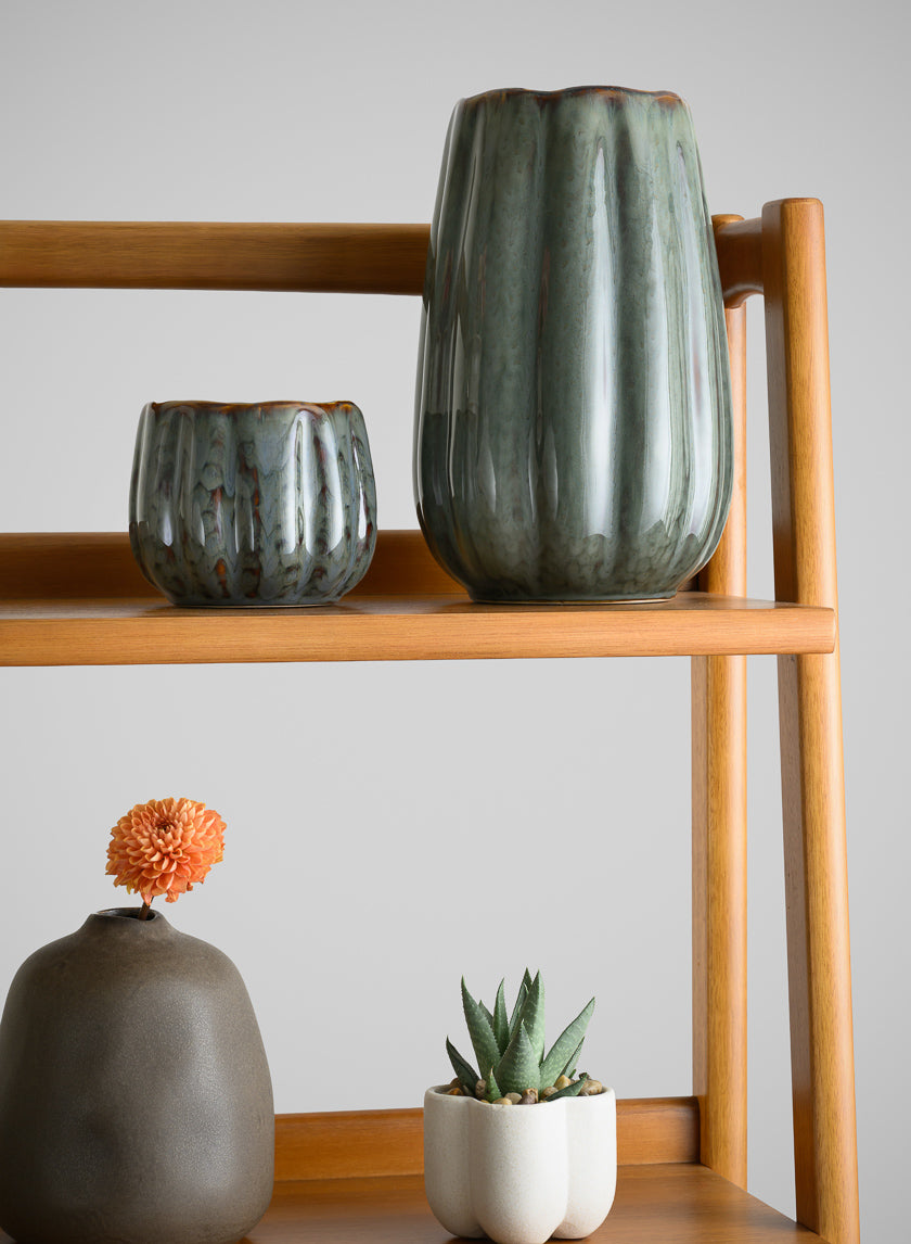 7.5in Tall Atelier Nature Tan Ceramic Vase Decor Jamali Garden