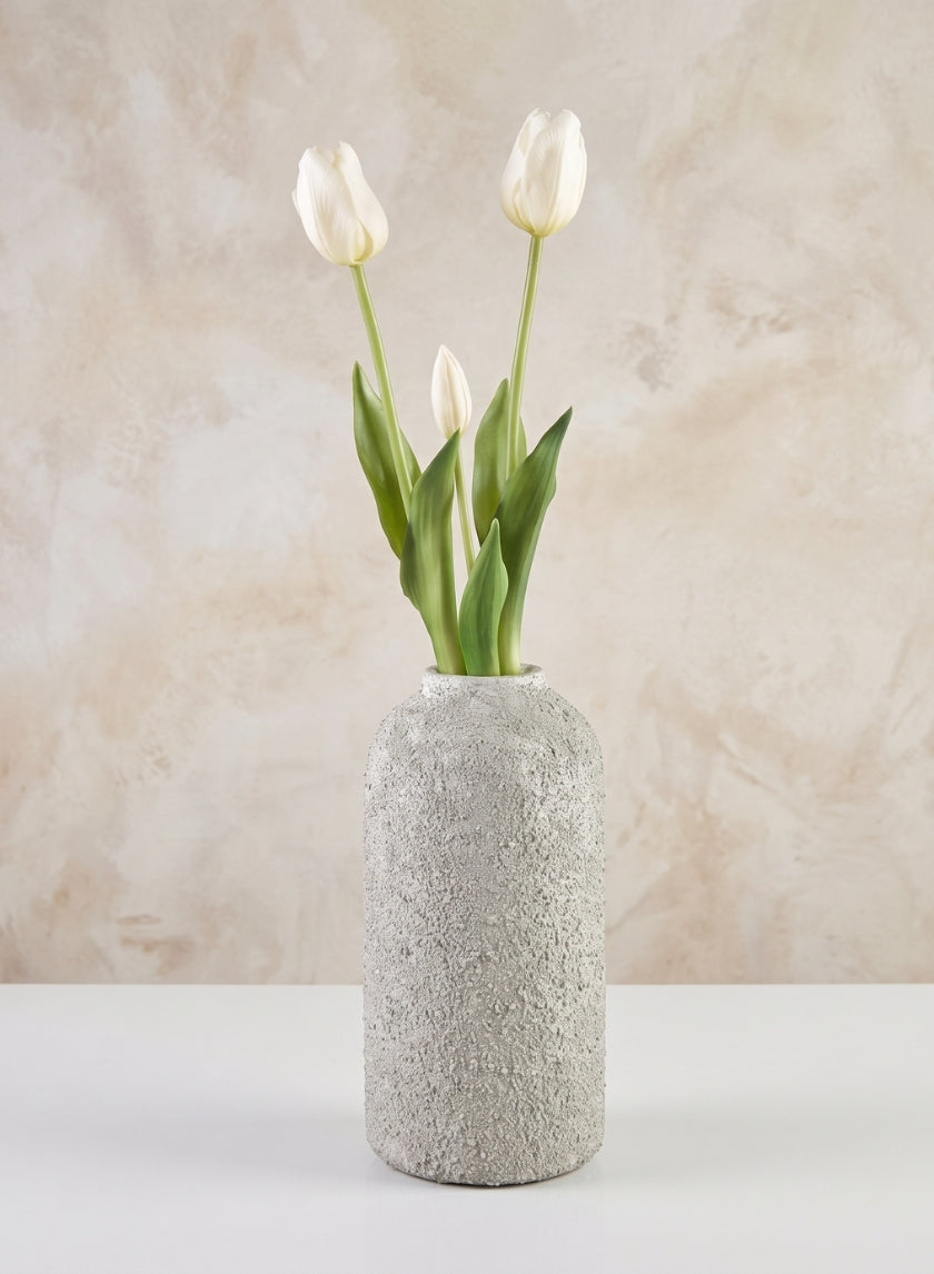 10in Tall Akihiko Aged Sandstone Ceramic Vase Decor Jamali Garden