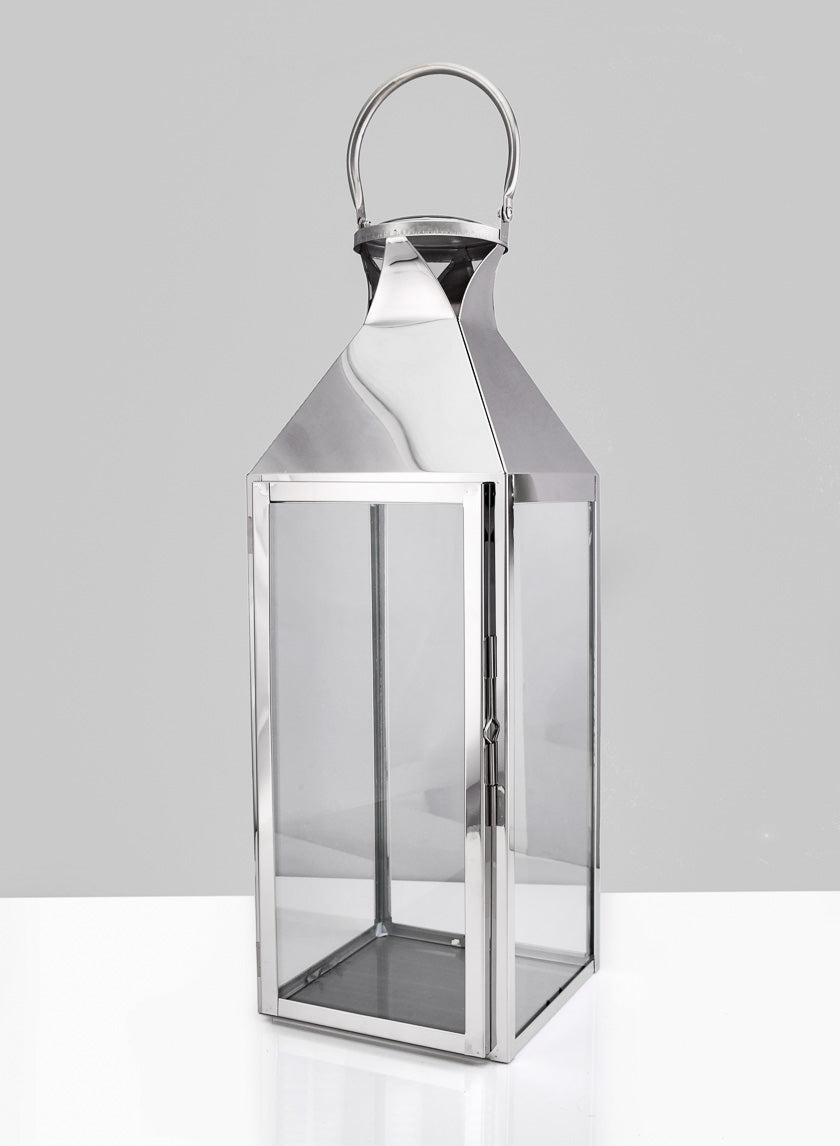 Silver Soho Stainless Steel Lanterns Decor Jamali Garden