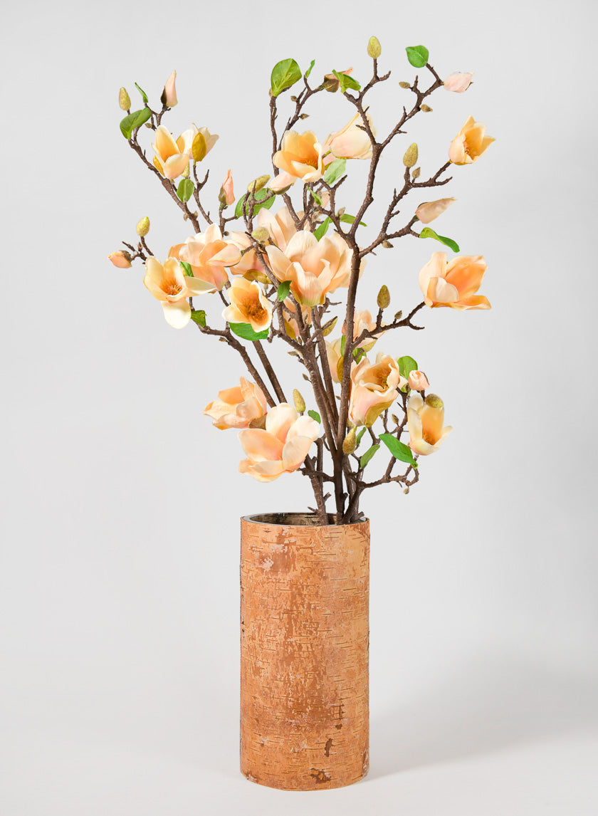 42in Long Peach Magnolia Blossom Branch, Case of 12 Decor Jamali Garden
