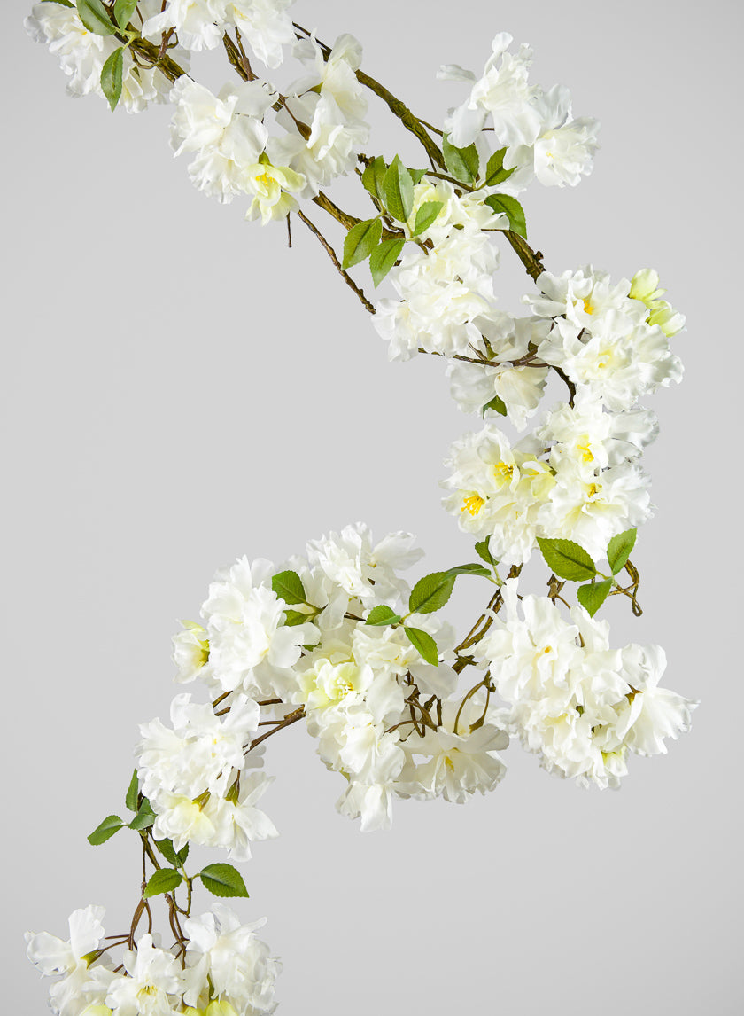 50in Long White Cherry Blossom Vine, Case of 6 Decor Jamali Garden