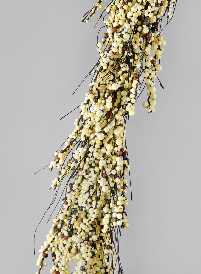 72in Long White Mini Berry Garland Decor Jamali Garden