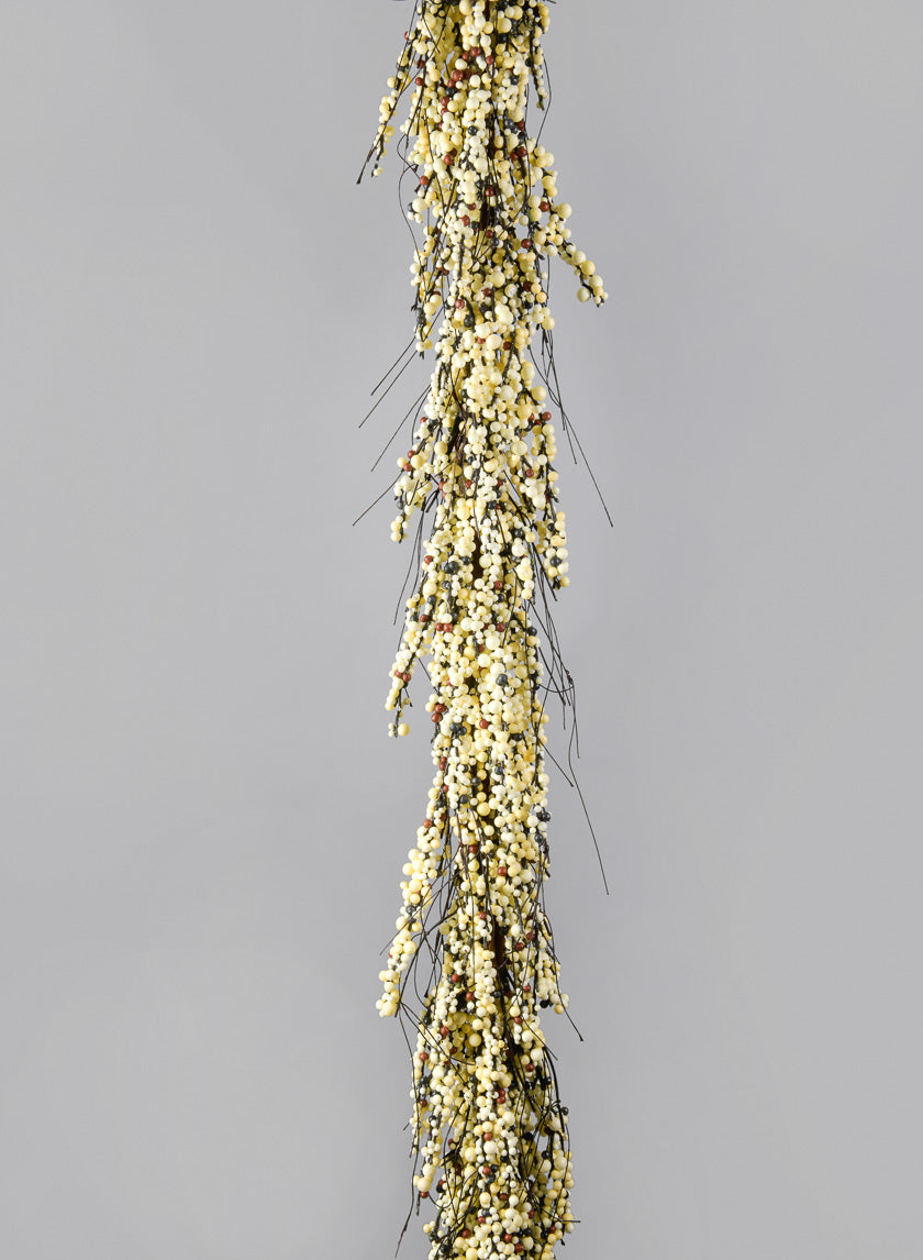 72in Long White Mini Berry Garland Decor Jamali Garden