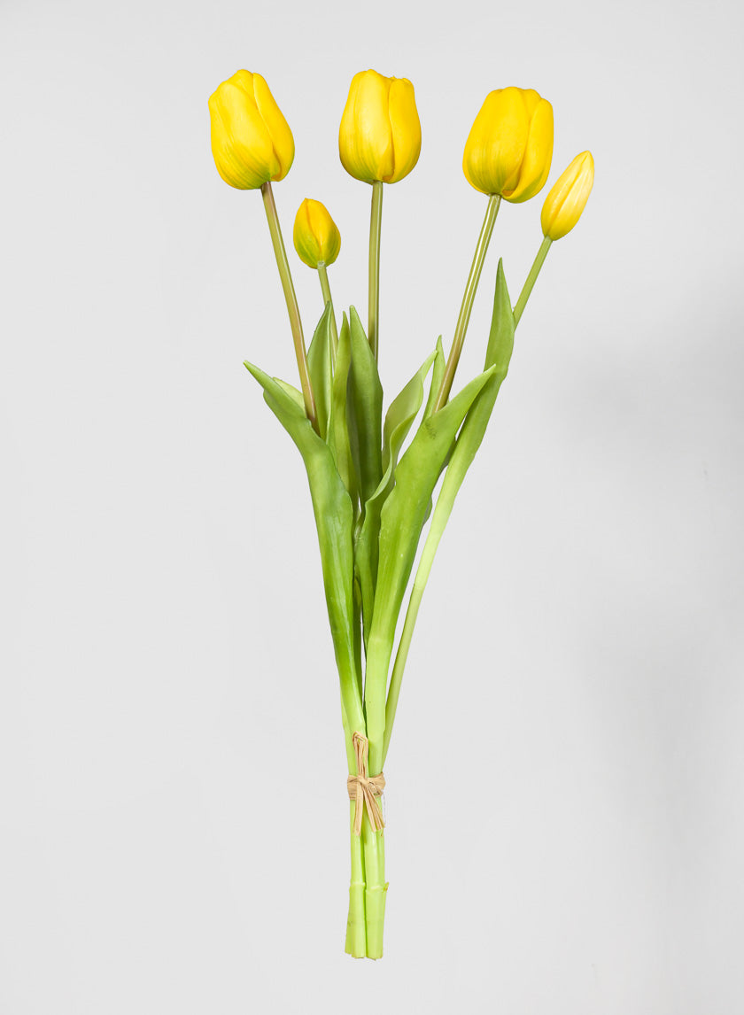 18in Long Yellow Tulip Bunch, Case of 12 Decor Jamali Garden