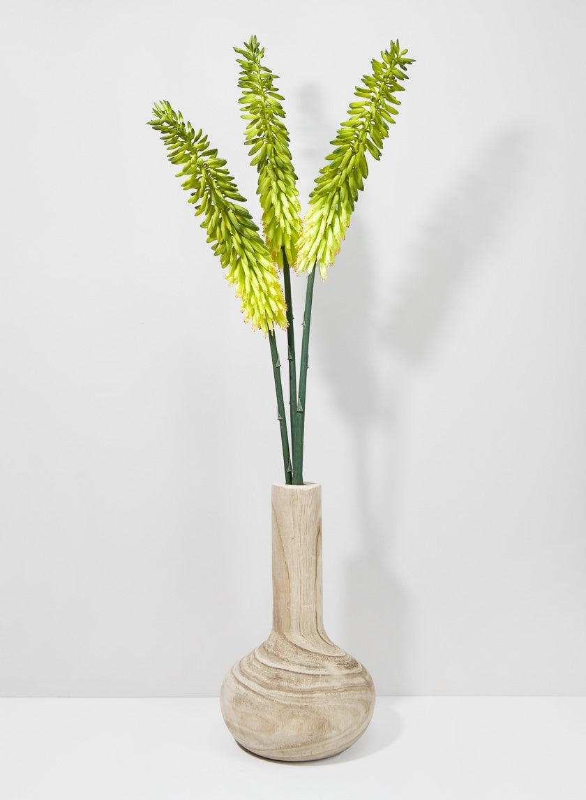 12in Tall Paulownia Wood Bottle Vase, Set of 2 Decor Jamali Garden