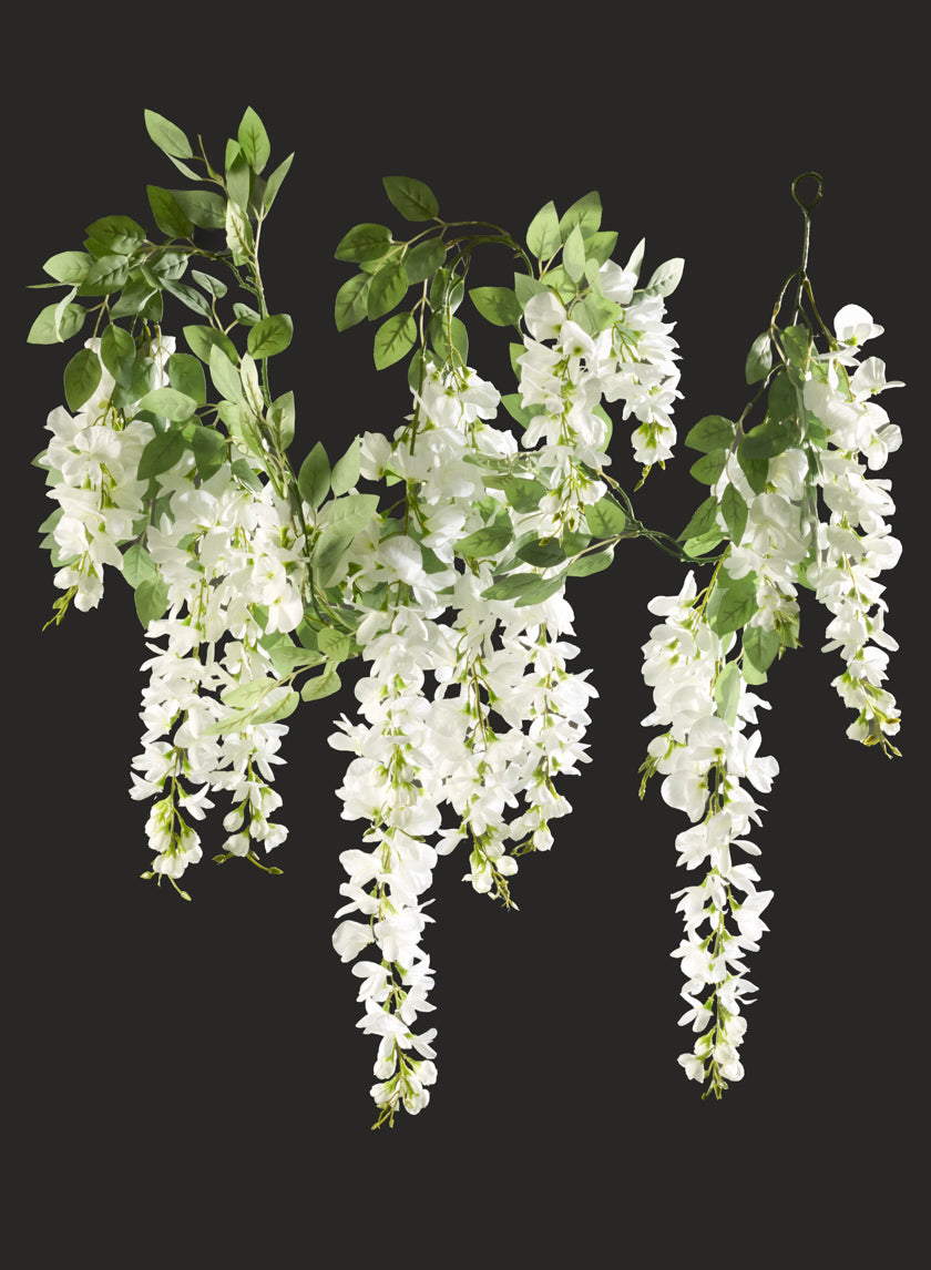 5ft White Wisteria Garland