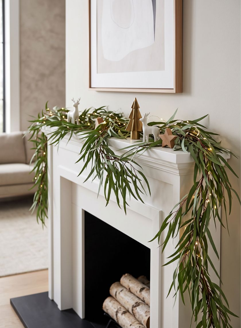 65in Long Willow Eucalyptus Garland Decor Jamali Garden