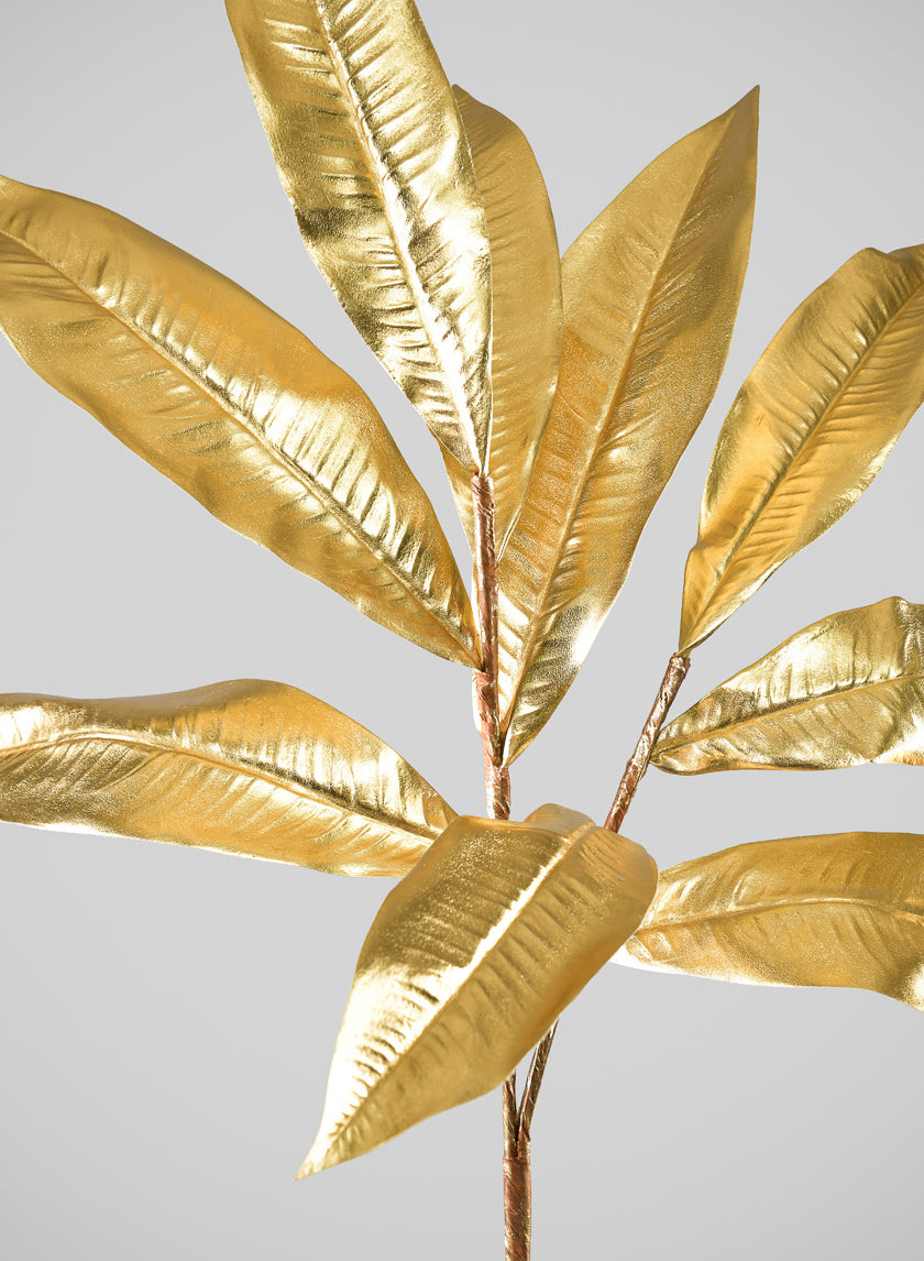 35in Long Gold Magnolia Leaf Spray, Case of 12 Decor Jamali Garden