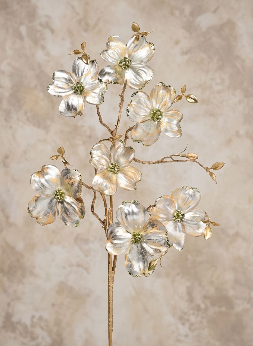 38in Long Pearl Champagne Dogwood Spray, Case of 12 Decor Jamali Garden