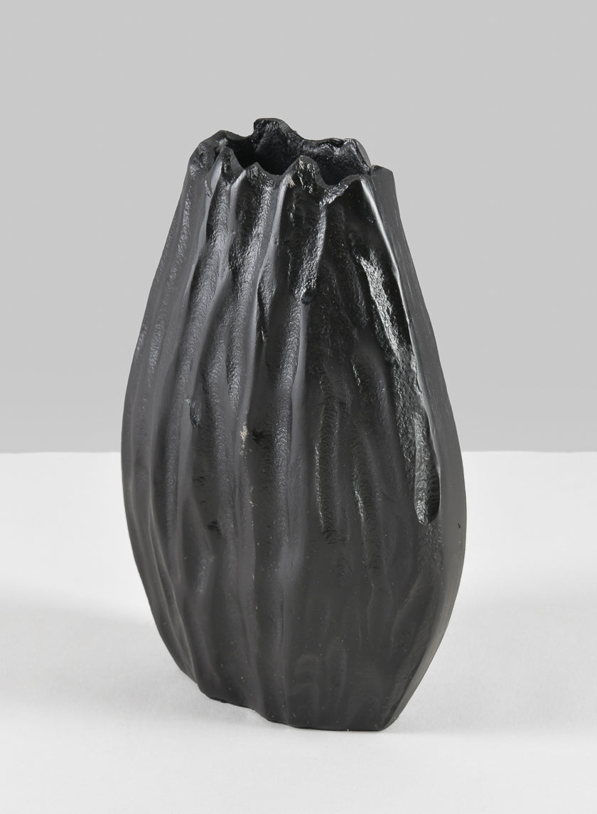 Aluminum Cosmos Black Bark Look Vase