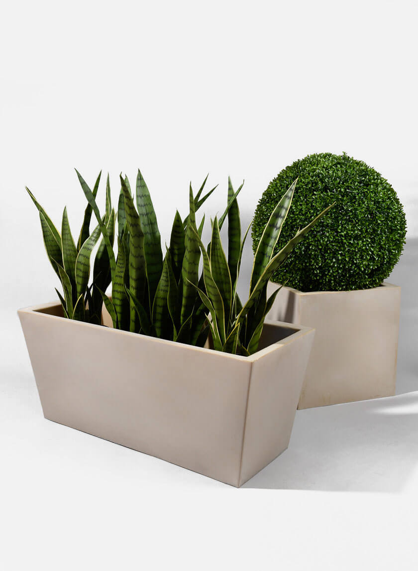 33in Long Antique White Stone Window Box Decor Jamali Garden