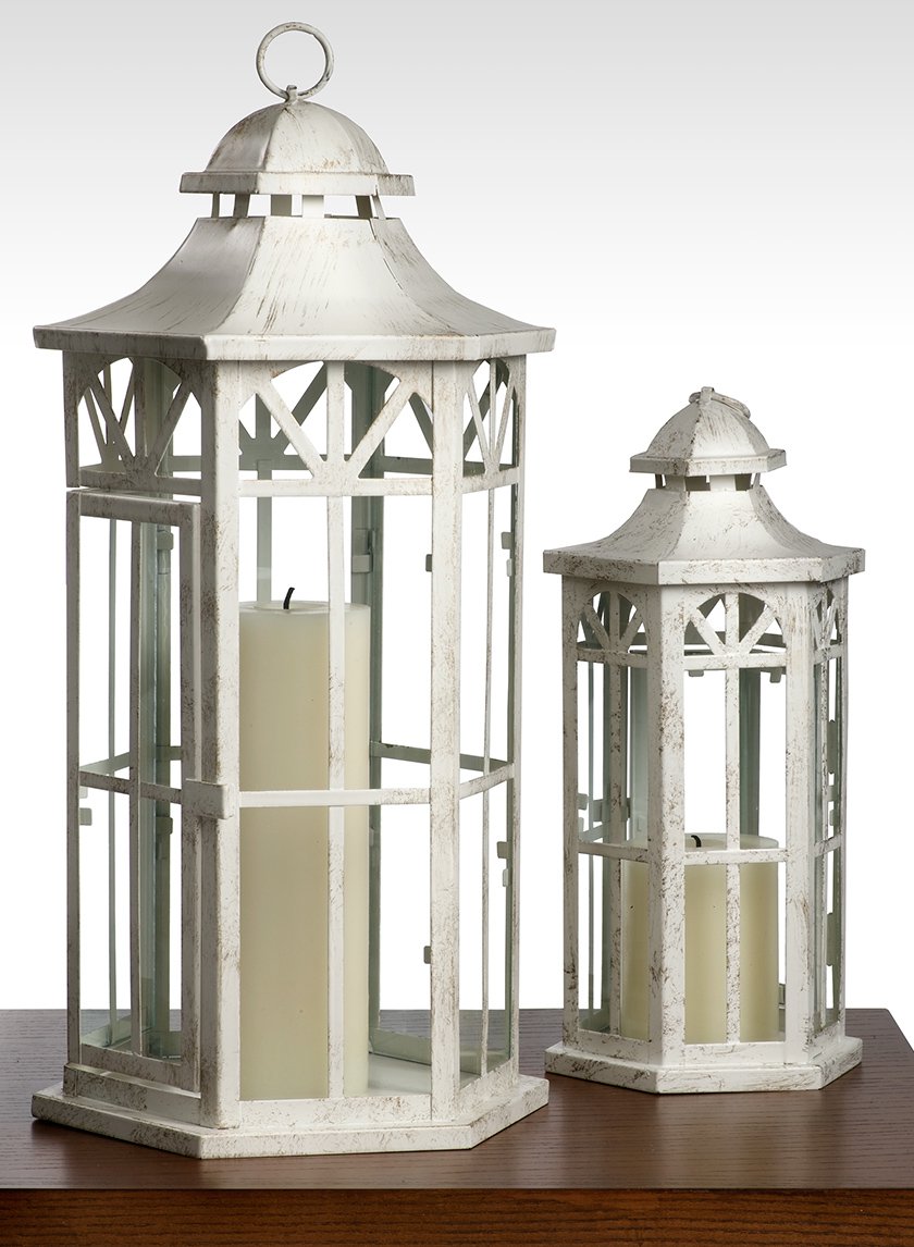 Antique White Lanterns Decor Jamali Garden