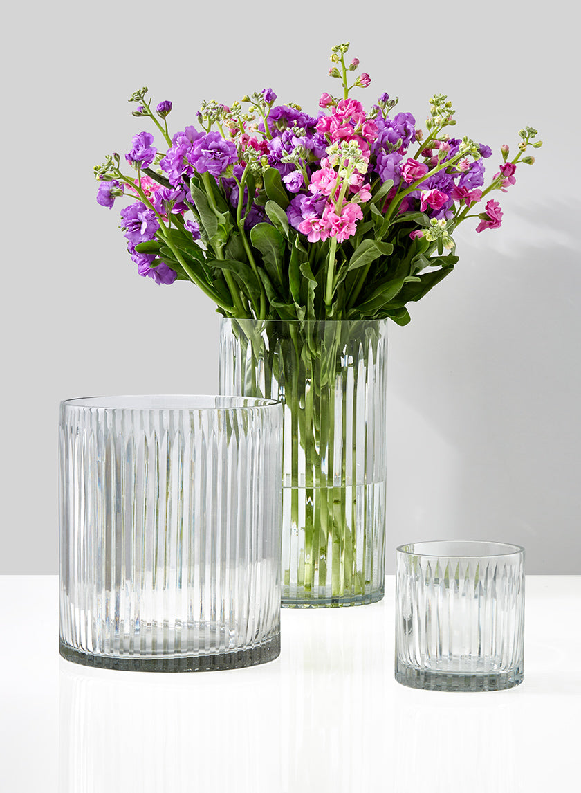 Arrow Stripe Etched Glass Vases Decor Jamali Garden