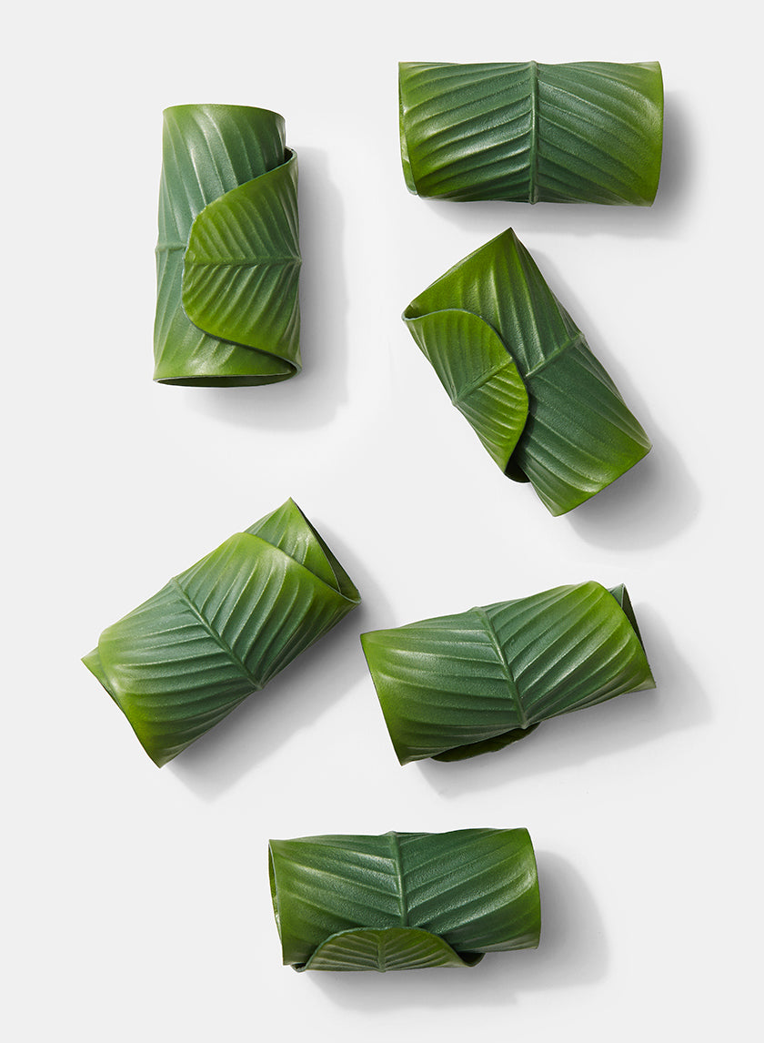 Banana Leaf Napkin Ring, Set of 6 Decor Jamali Garden