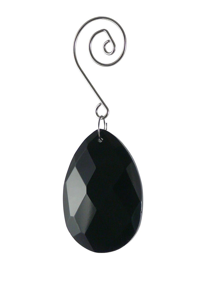 2in Long Black Crystal Teardrop Decor Jamali Garden