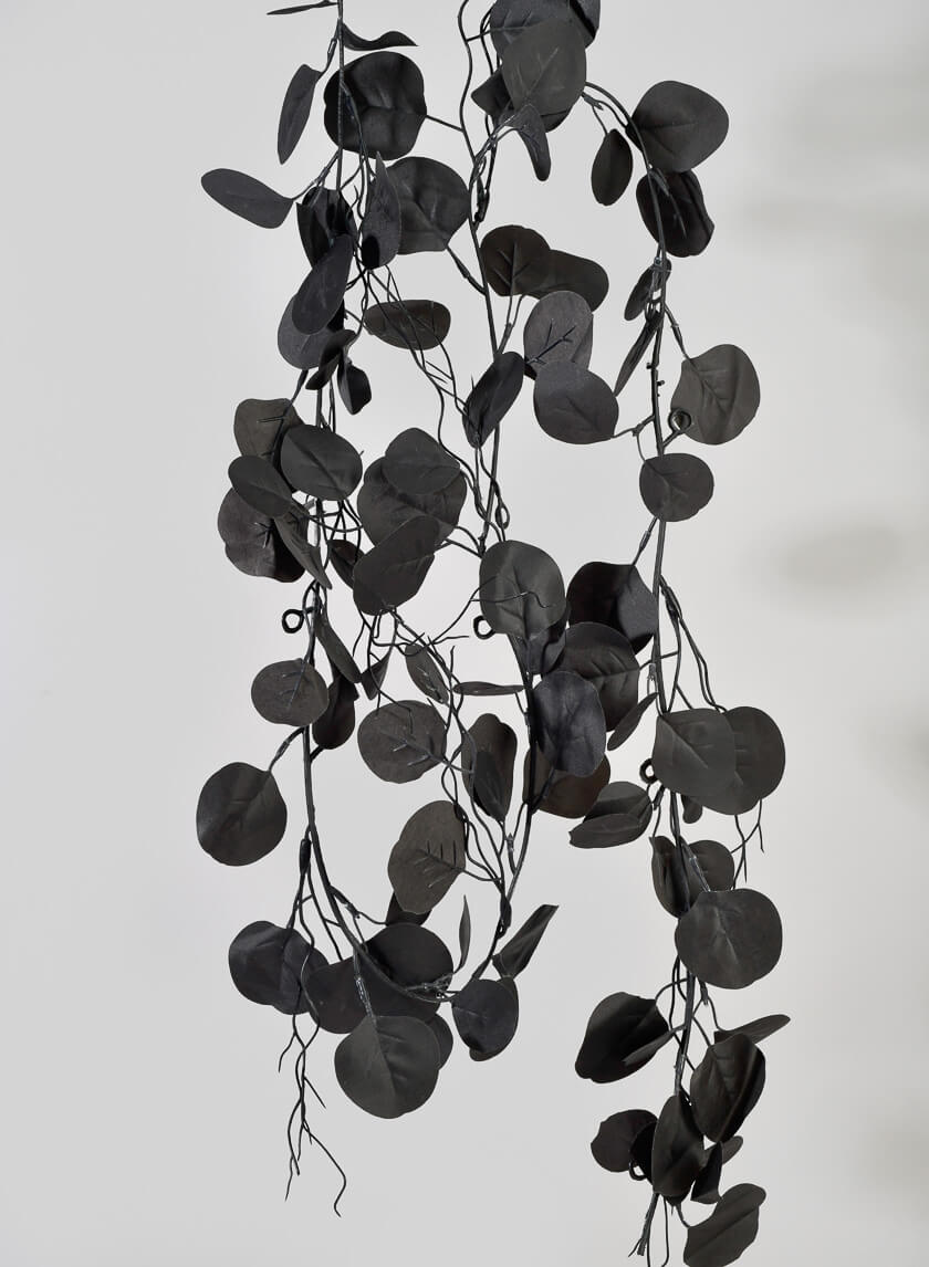 6ft Long Black Eucalyptus Garland Decor Jamali Garden