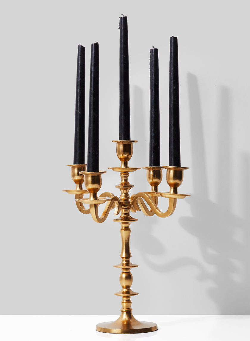 14in Tall Gold Metal Candelabra Decor Jamali Garden