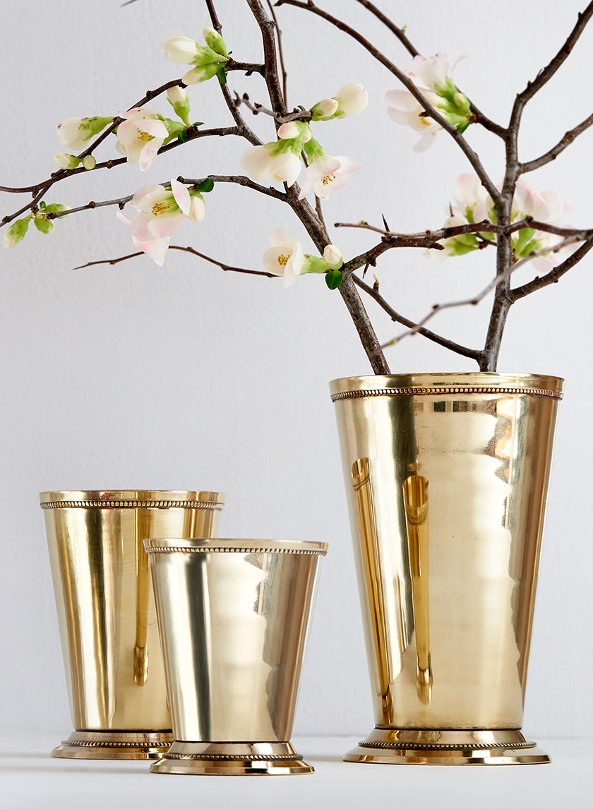 Polished Brass Julep Cups Decor Jamali Garden