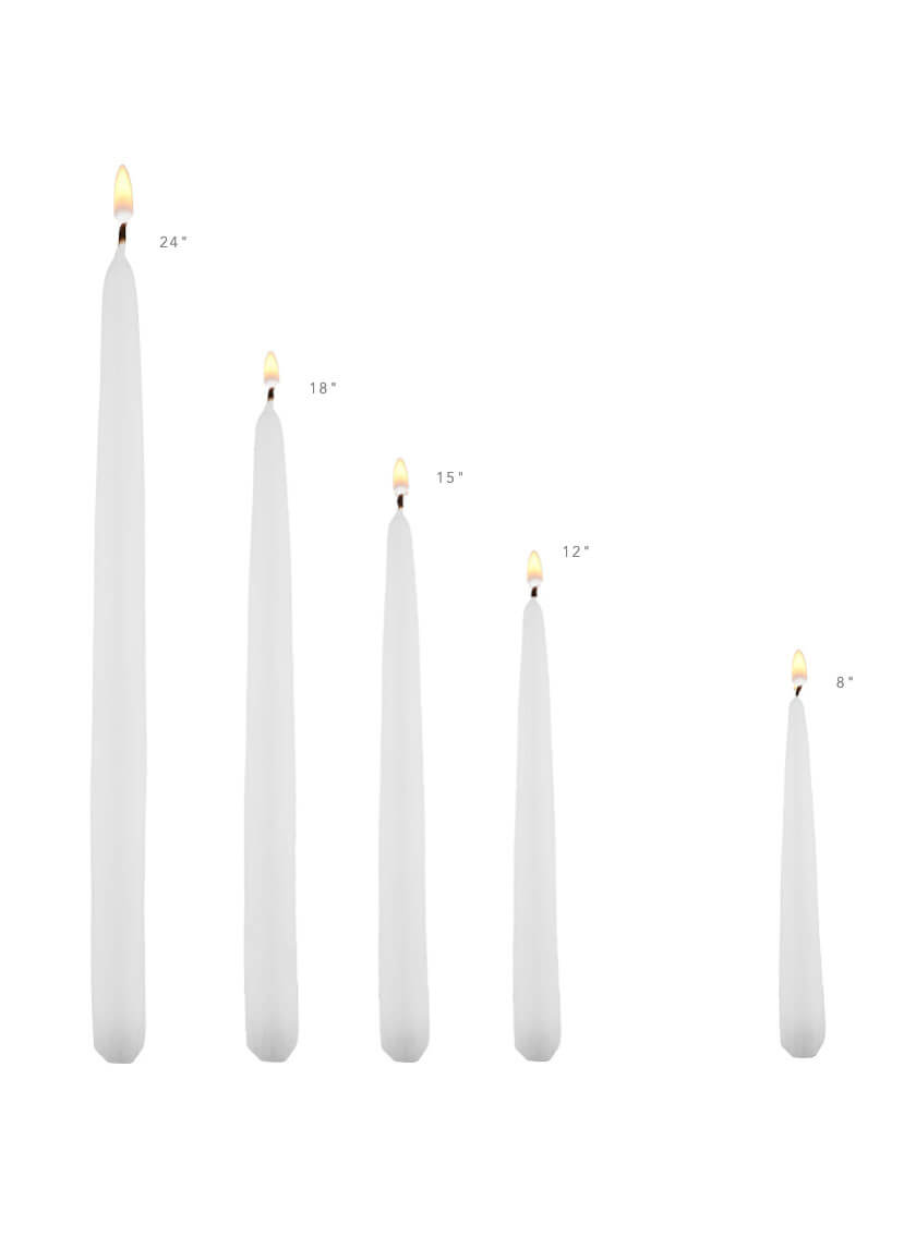 White & Ivory Taper Candles Decor Jamali Garden