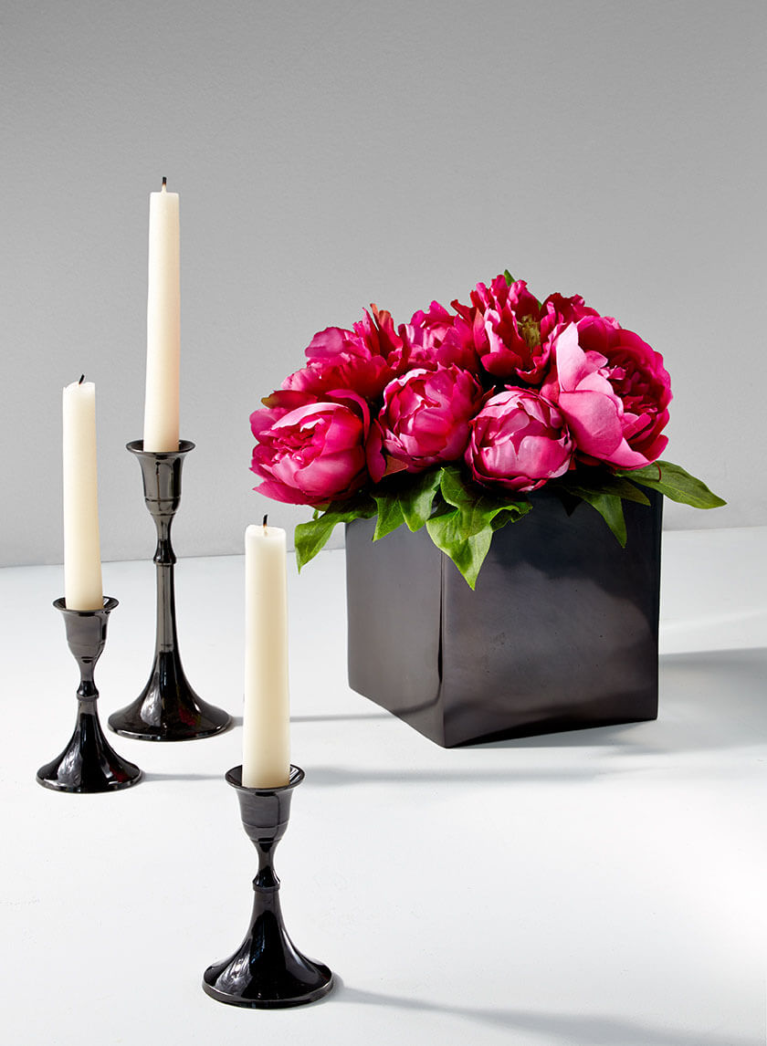 7in Tall Blackened Bronze Candlestick Decor Jamali Garden