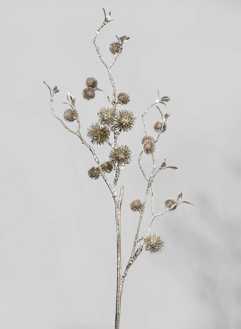 34in Long Glittery Champagne Chestnut Spray, Case of 12 Decor Jamali Garden