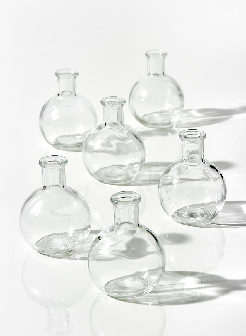 4in Tall Ball Glass Bud Vase Decor Jamali Garden