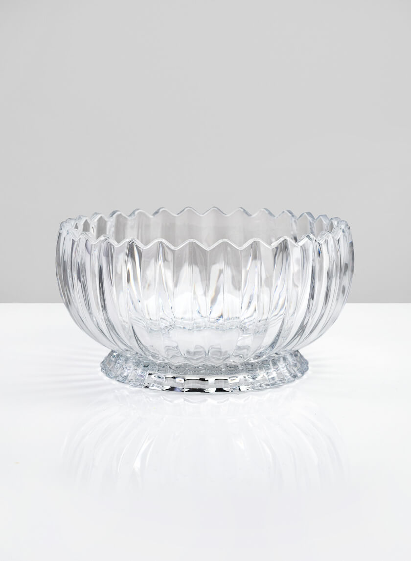 9in Wide Arctic Ice Glass Bowl Decor Jamali Garden