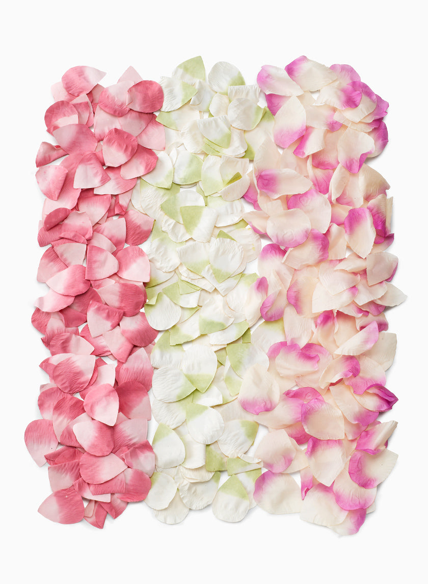 Cream & Pink, Cream & Green, & Pink Paper Rose Petals Decor Jamali Garden