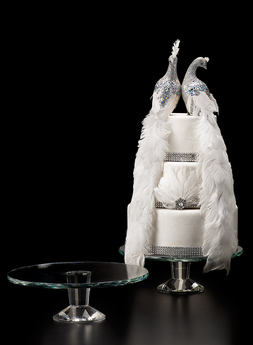 11.25in Wide Crystal Cake Stand Decor Jamali Garden