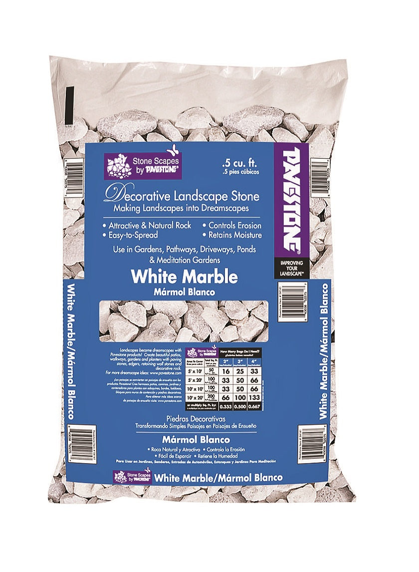 1/2 Cuft White Marble Chip Bag Decor Jamali Garden