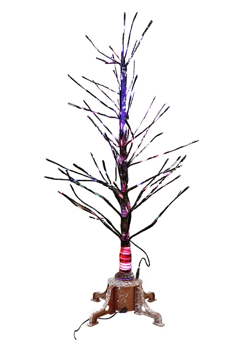 36in Tall Snowy Branch Christmas Tree With Warm White L.E.D Light Tips Decor Jamali Garden