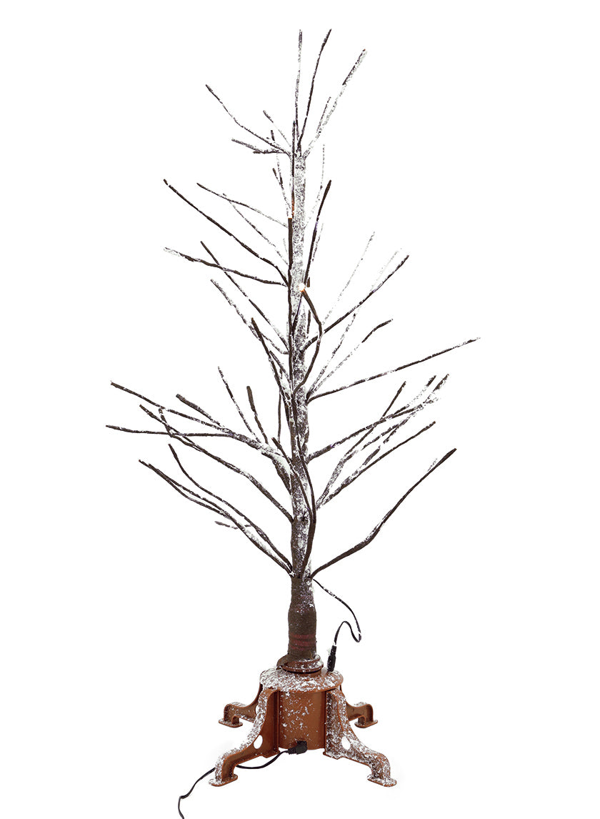 36in Tall Snowy Branch Christmas Tree With Warm White L.E.D Light Tips Decor Jamali Garden