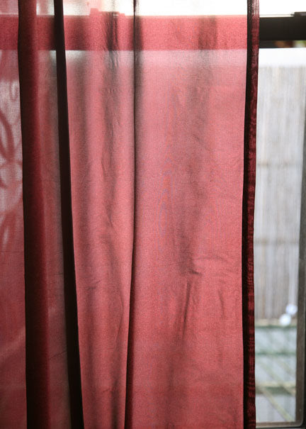40 x 86in Deep Burgundy Poly Silk Tab Top Curtain Panel Decor Jamali Garden