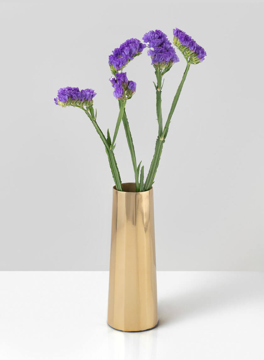 6in Tall Le Mans Gold Faceted Stainless Steel Vase Decor Jamali Garden