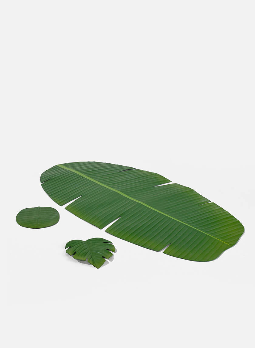4.5in Long Banana Leaf Coaster Decor Jamali Garden