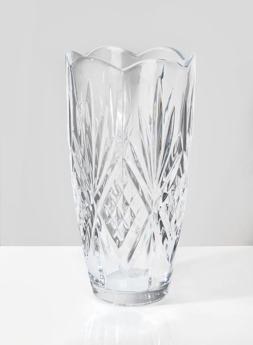 11.75in Tall Festonne Petillant Classic Glass Vase Decor Jamali Garden